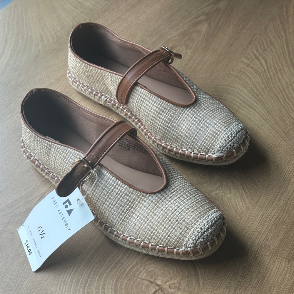 Free Assembly Tan Mary Jane espadrille Women's Shoes